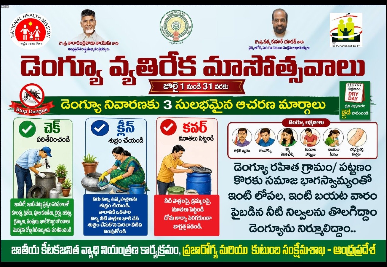 డెంగ్యూ వ్యాధి పట్ల అవగాహన ....... డెంగ్యూ అనేది ' ఏడిస్ ' (Aedes) దోమలు కుట్టడం వల్ల వచ్చే ప్రమాదకర వైరల్ జ్వరం.